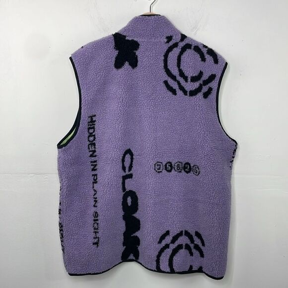 Cloak Men’s Purple and Black Sherpa Vest size XL - Picture 6 of 14